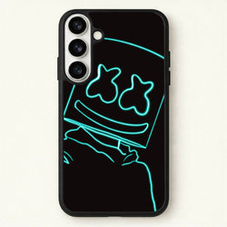 Black White Helmet DJ Neon Phone Case for Galaxy S26 Plus
