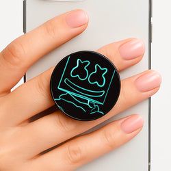Black White Helmet DJ Neon Phone Grip