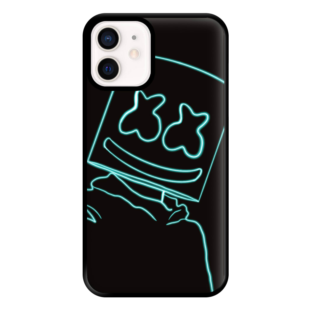 Black White Helmet DJ Neon Phone Case for iPhone 13 Mini