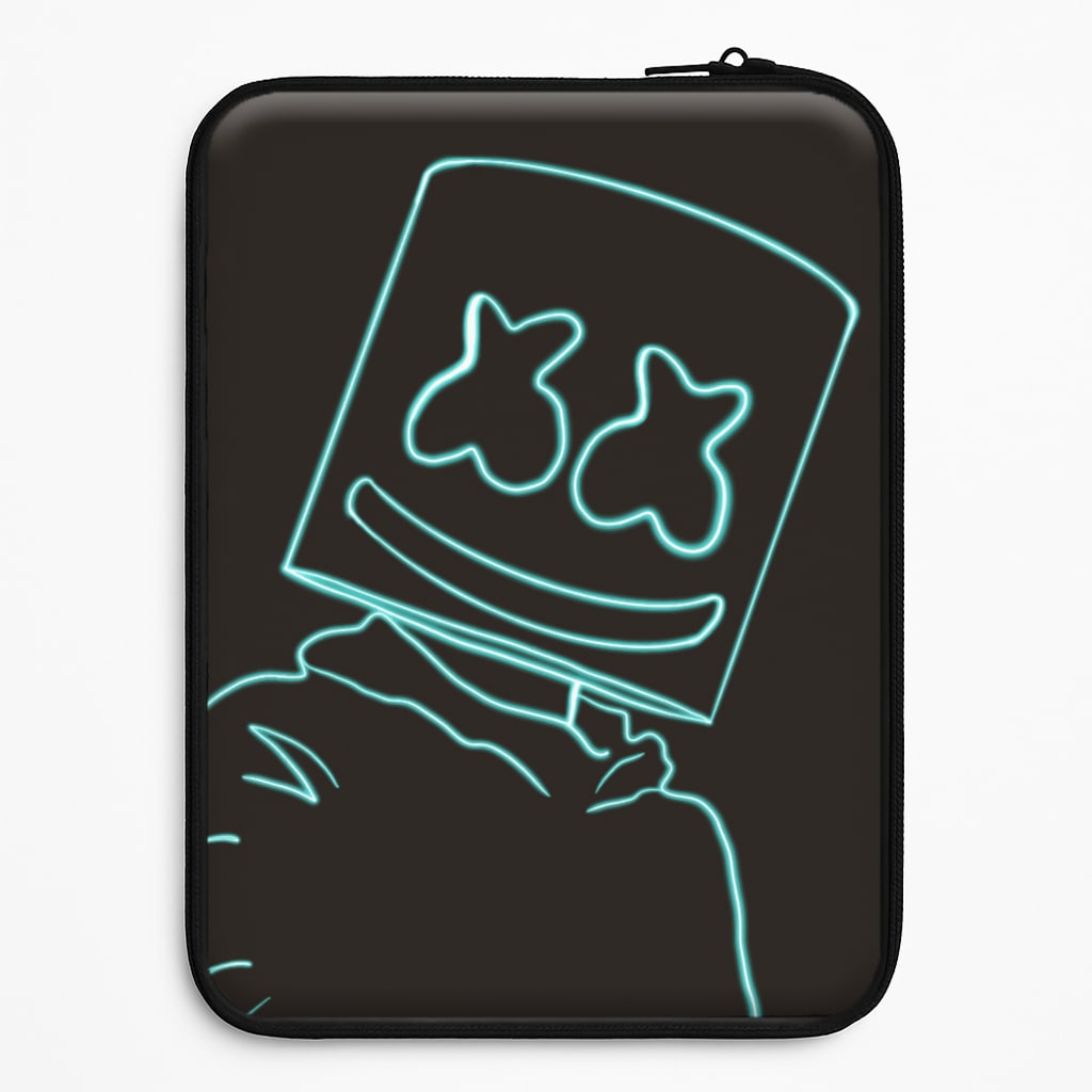 Black White Helmet DJ Neon Laptop Sleeve