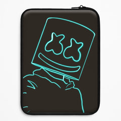 Black White Helmet DJ Neon Laptop Sleeve