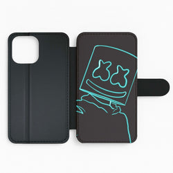 Black White Helmet DJ Neon Flip Phone Case