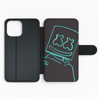 Black White Helmet DJ Neon Flip Phone Case