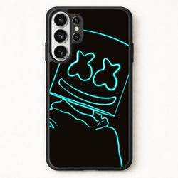 Black White Helmet DJ Neon Phone Case for Galaxy S26 Ultra