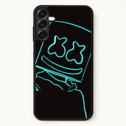 Black White Helmet DJ Neon Phone Case for Galaxy A37