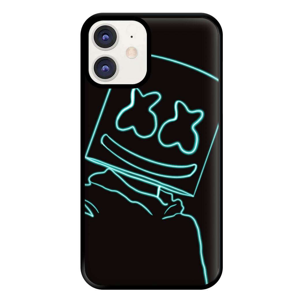 Black White Helmet DJ Neon Phone Case for iPhone 11