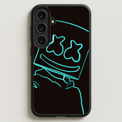 Black White Helmet DJ Neon Phone Case for Galaxy S25FE