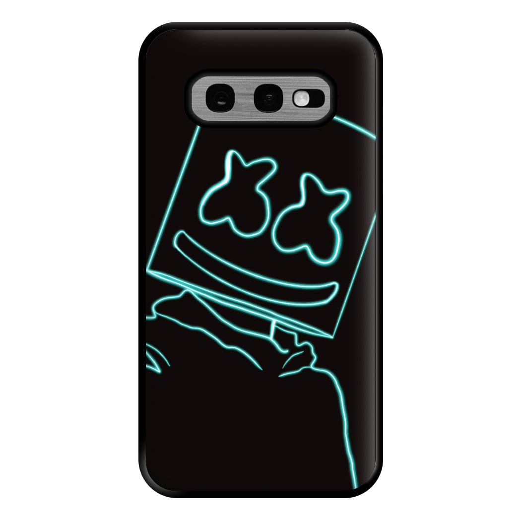 Black White Helmet DJ Neon Phone Case for Galaxy S10e