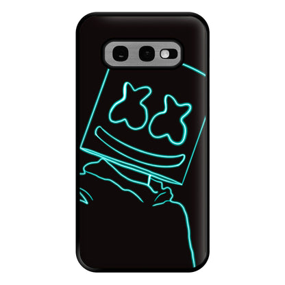 Black White Helmet DJ Neon Phone Case for Galaxy S10e