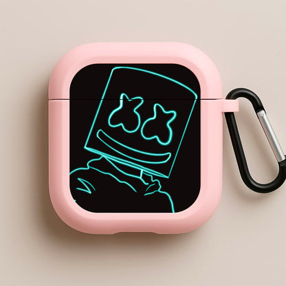 Black White Helmet DJ Neon Pink AirPods Case