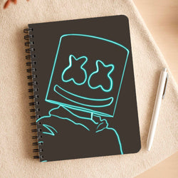 Black White Helmet DJ Neon Notepad