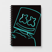 Black White Helmet DJ Neon Notebook 1