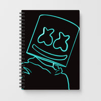 Black White Helmet DJ Neon Notebook