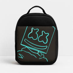 Black White Helmet DJ Neon Insulated Lunchbox