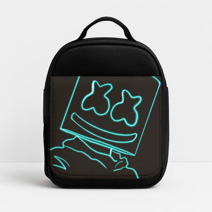 Black White Helmet DJ Neon Insulated Lunchbox