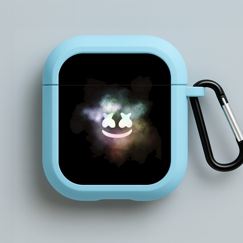 Black White Helmet DJ Smoke Blue AirPods Case