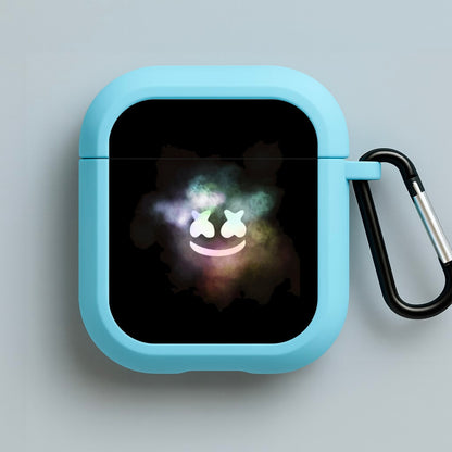 Black White Helmet DJ Smoke Blue AirPods Case