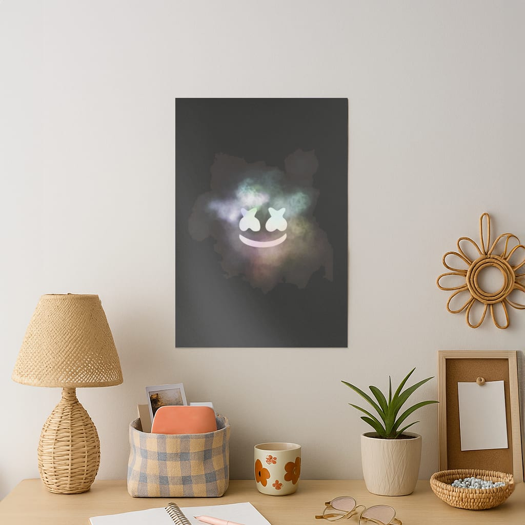 Black White Helmet DJ Smoke Art Print