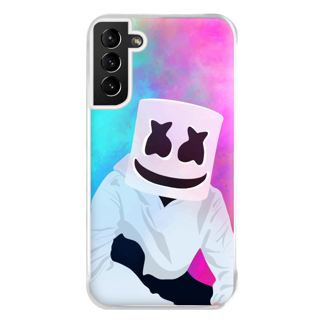 Rainbow White Helmet DJ Phone Case for Galaxy S21 Plus