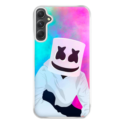 Rainbow White Helmet DJ Phone Case for Galaxy A54