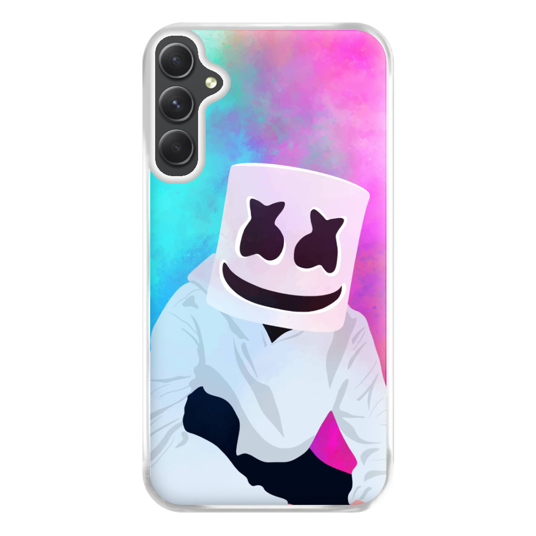 Rainbow White Helmet DJ Phone Case for Galaxy A14