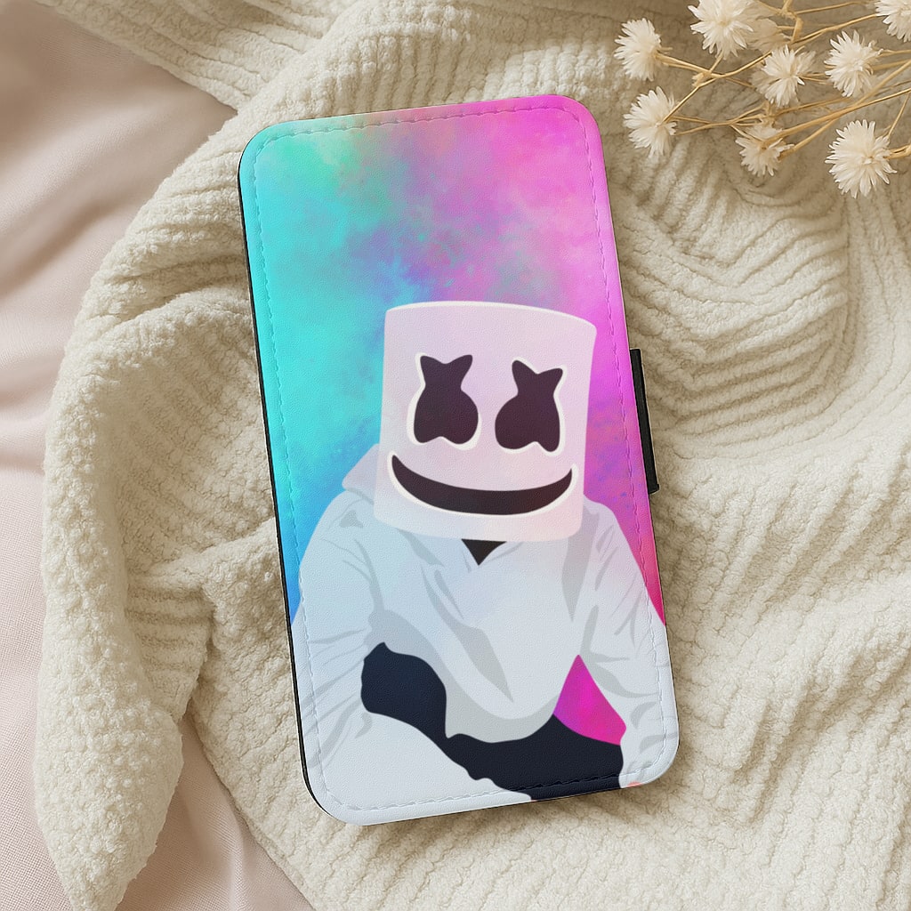 Rainbow White Helmet DJ Wallet Phone Case