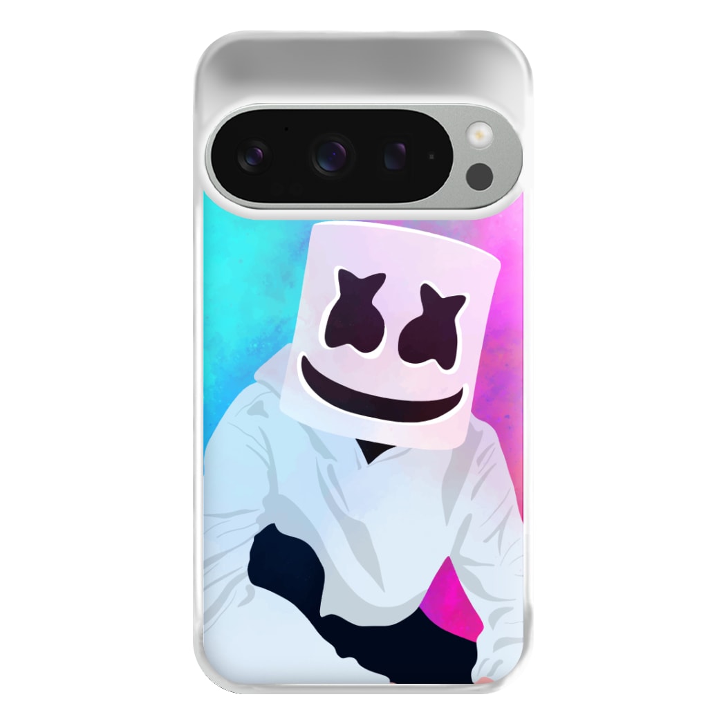 Rainbow White Helmet DJ Phone Case for Google Pixel 9 Pro XL