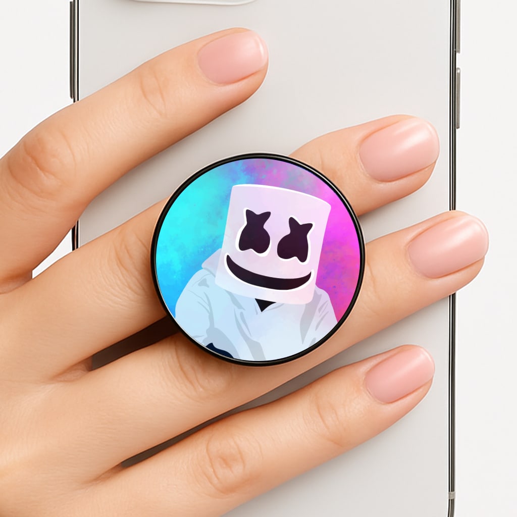 Rainbow White Helmet DJ Phone Grip
