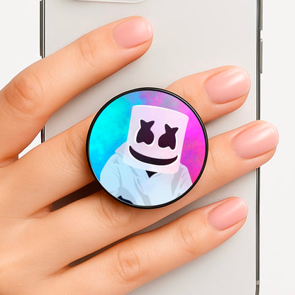 Rainbow White Helmet DJ Phone Grip