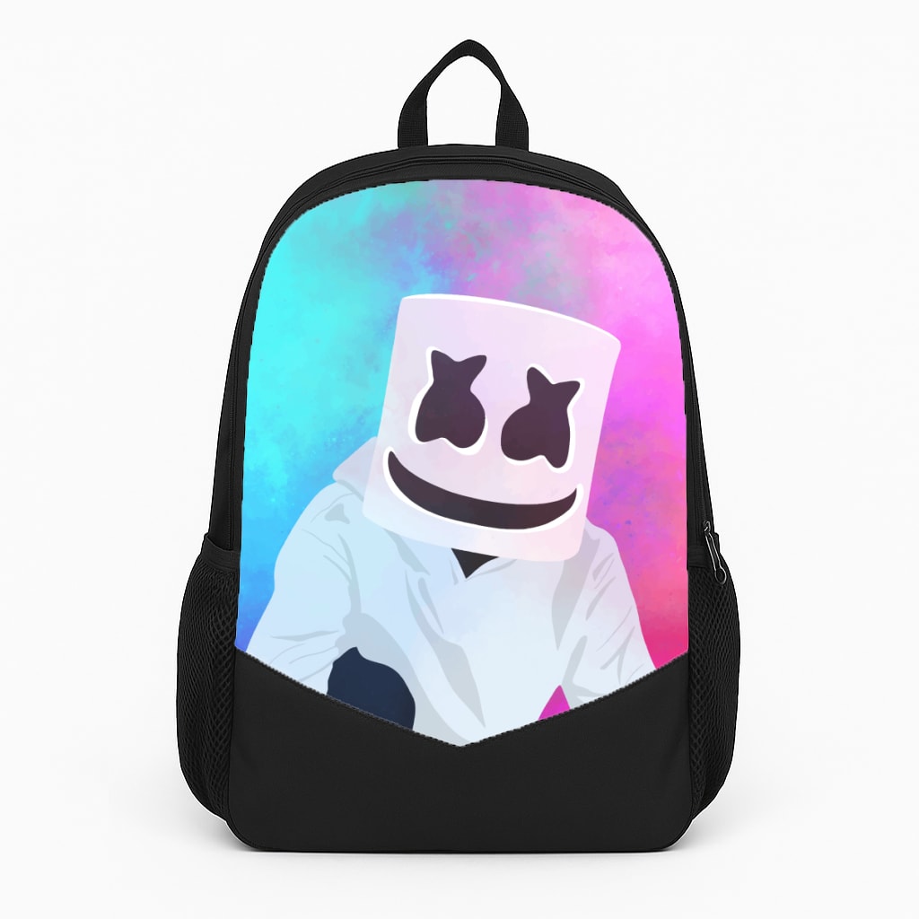 Rainbow White Helmet DJ Large Backpack
