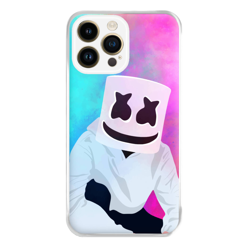 Rainbow White Helmet DJ Phone Case for iPhone 14 Pro Max