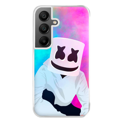 Rainbow White Helmet DJ Phone Case for Galaxy A55