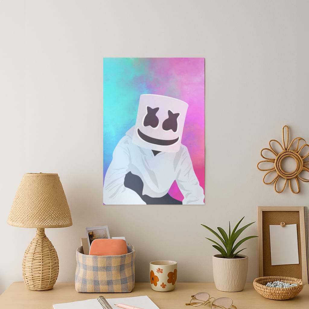 Rainbow White Helmet DJ Art Print