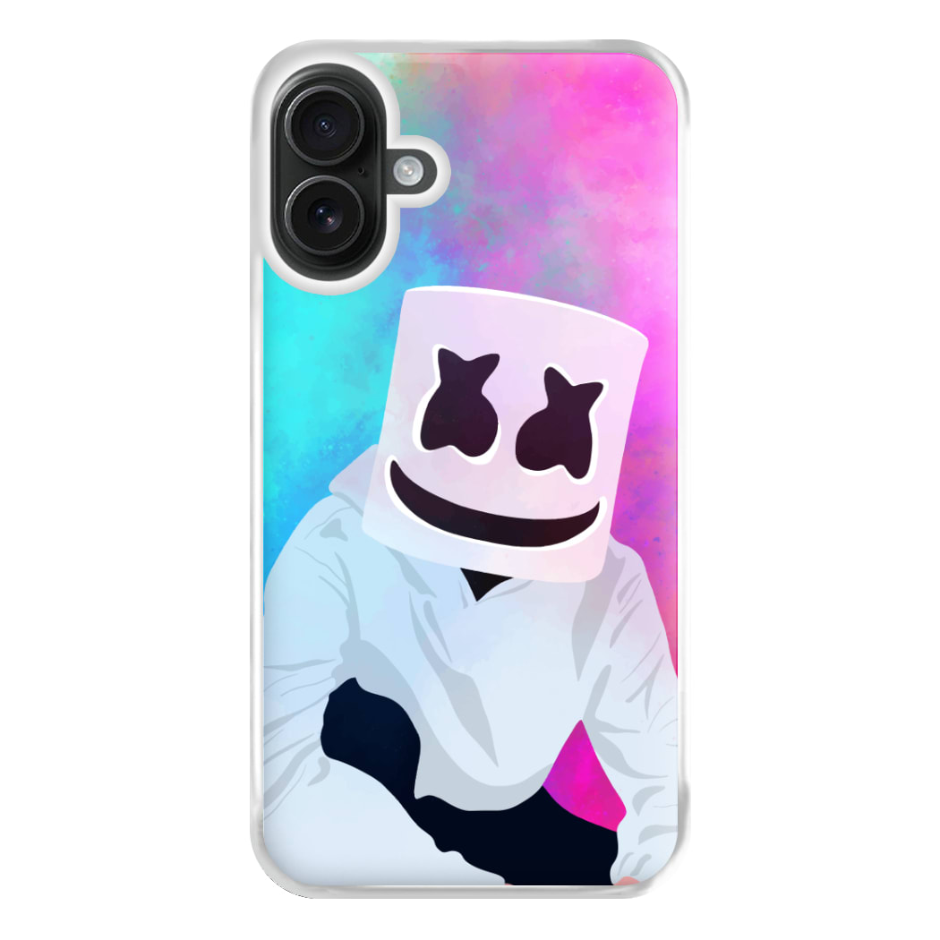 Rainbow White Helmet DJ Phone Case for iPhone 16 Plus