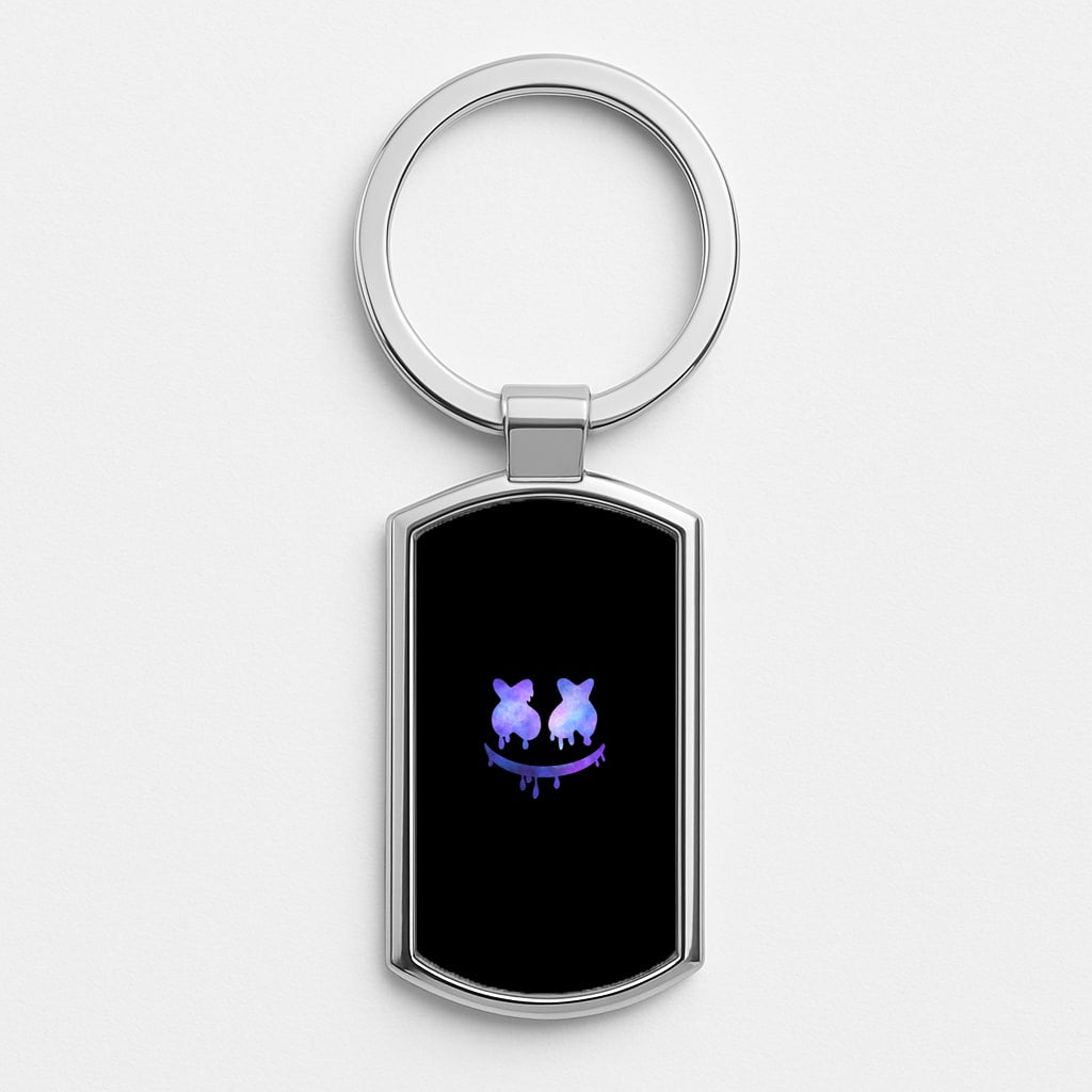 Dripping Features - White Helmet DJ Silver Keyring