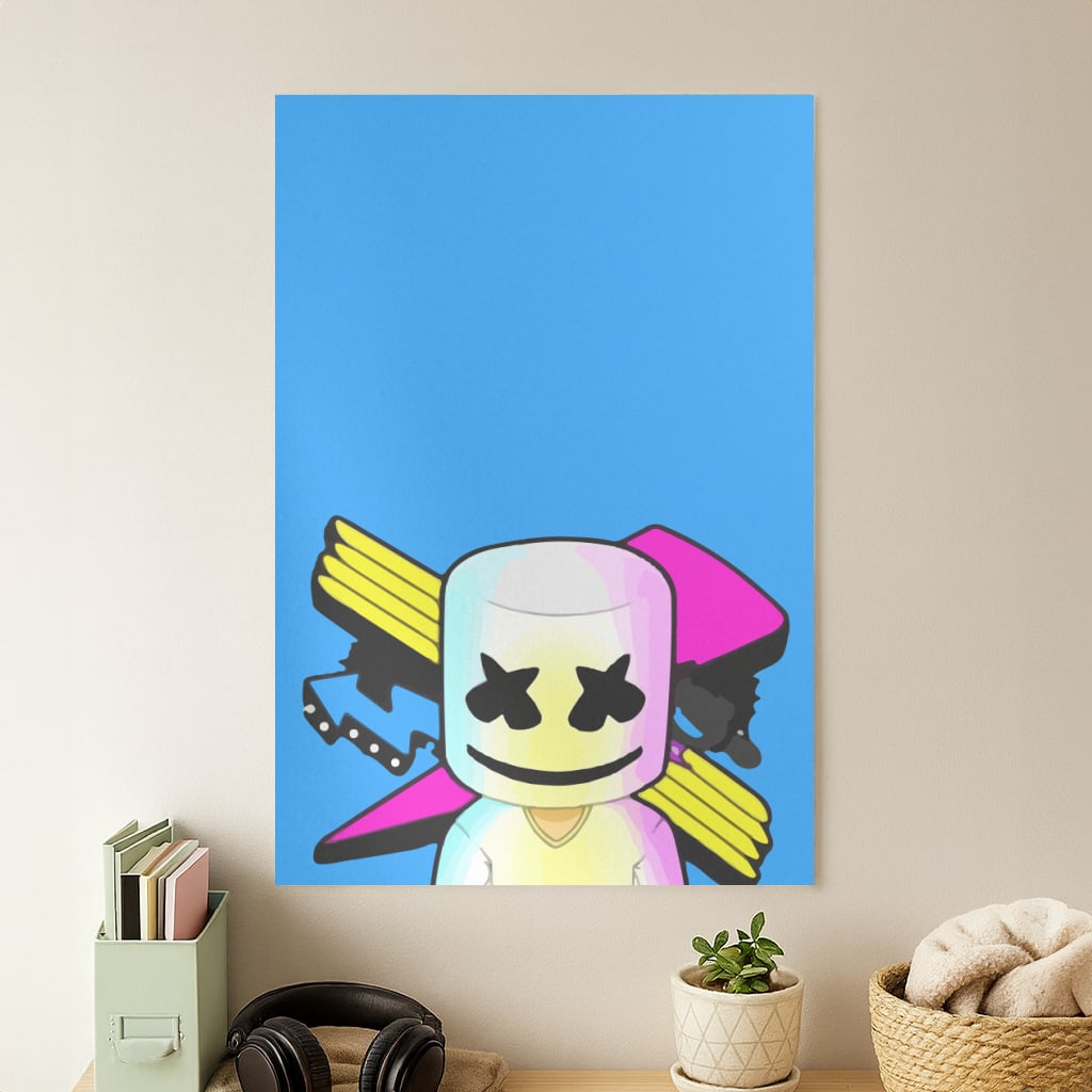 Neon Logo White Helmet DJ Poster