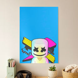 Neon Logo White Helmet DJ Poster