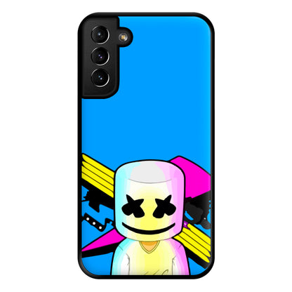 Neon Logo White Helmet DJ Phone Case for Galaxy S21 Plus