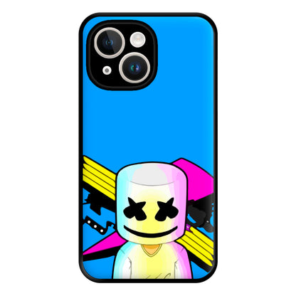 Neon Logo White Helmet DJ Phone Case for iPhone 14 Plus