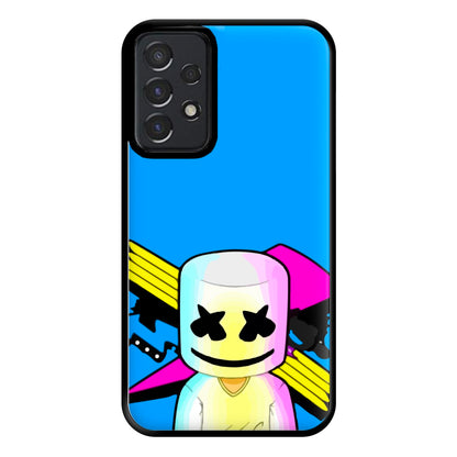 Neon Logo White Helmet DJ Phone Case for Galaxy A52 / A52s