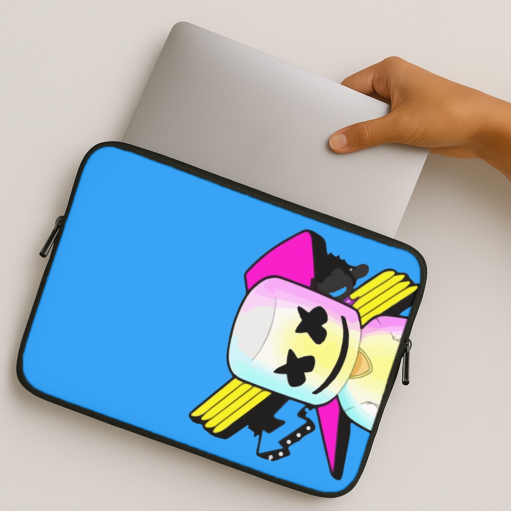 Neon Logo White Helmet DJ MacBook Case