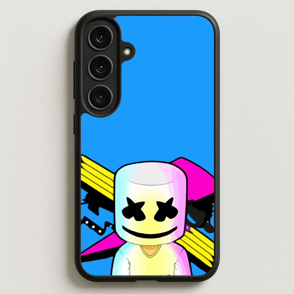 Neon Logo White Helmet DJ Phone Case for Galaxy S25FE