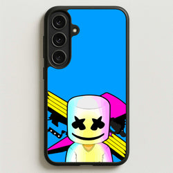 Neon Logo White Helmet DJ Phone Case for Galaxy S25FE