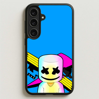 Neon Logo White Helmet DJ Phone Case for Galaxy S25FE
