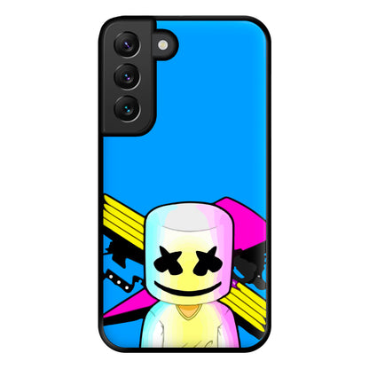 Neon Logo White Helmet DJ Phone Case for Galaxy S22 Plus