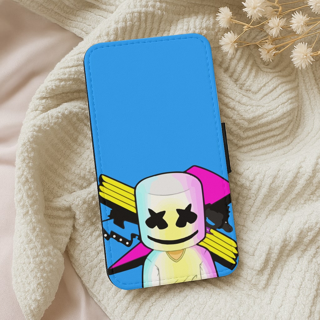 Neon Logo White Helmet DJ Wallet Phone Case