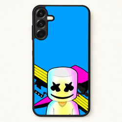Neon Logo White Helmet DJ Phone Case for Galaxy A57