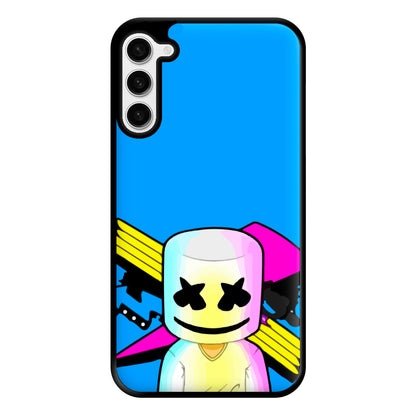 Neon Logo White Helmet DJ Phone Case for Galaxy S23 Plus