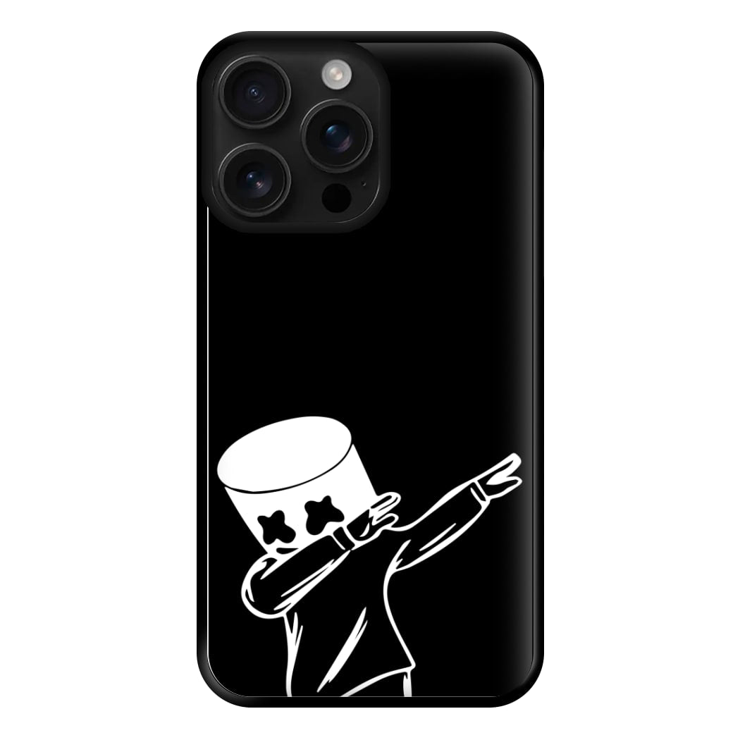 Silhouette White Helmet DJ Dab Phone Case for iPhone 16 Pro Max