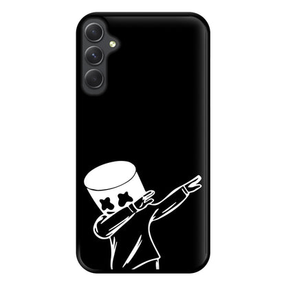 Silhouette White Helmet DJ Dab Phone Case for Galaxy A14